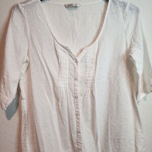 Old Navy White Button-Front Women's Top